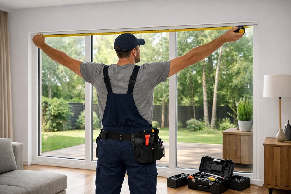 Técnico sustituyendo lamas deterioradas de una persiana enrollable